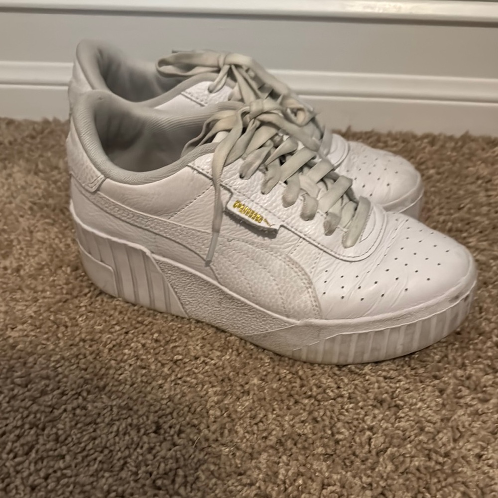 Puma Women's Platform White Sneakers 7.5